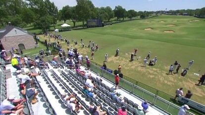 Tyrrell Hatton Chips In for Closing Birdie on the 9th