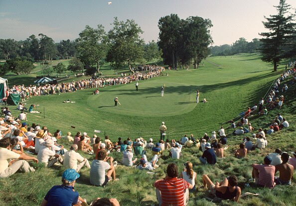 The 18th hole at Riviera Country Club in 1983