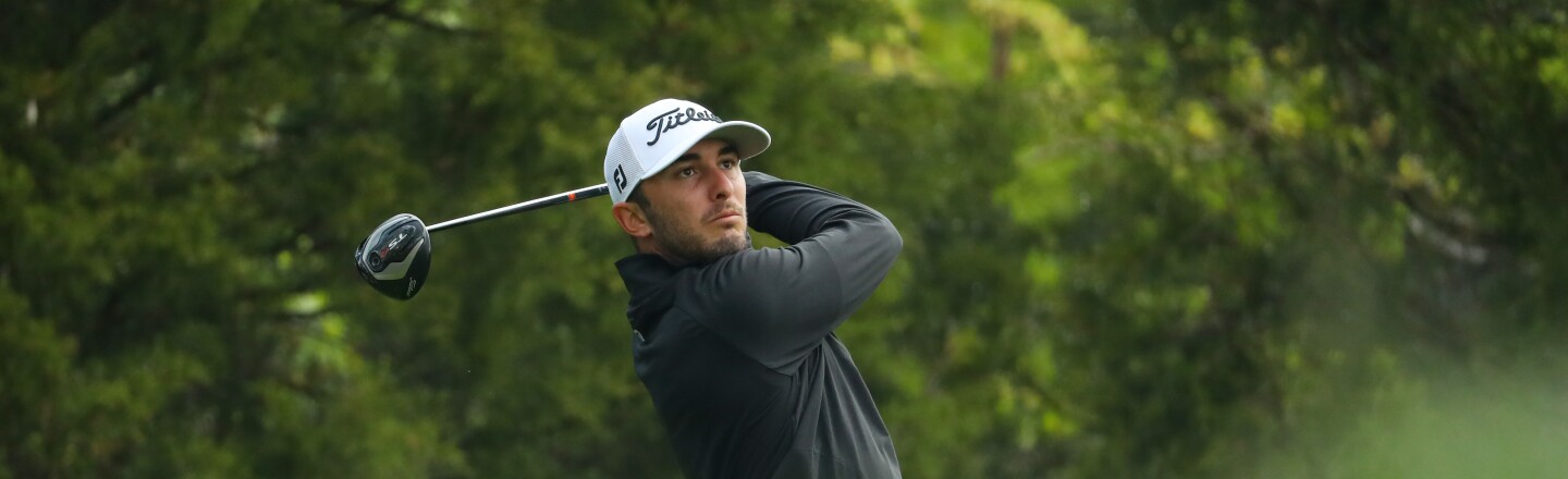 Max Homa watches his tee shot during the 2019 PGA Championship