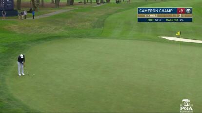 Cameron Champ drains a 56-foot birdie putt at the 2020 PGA Championship