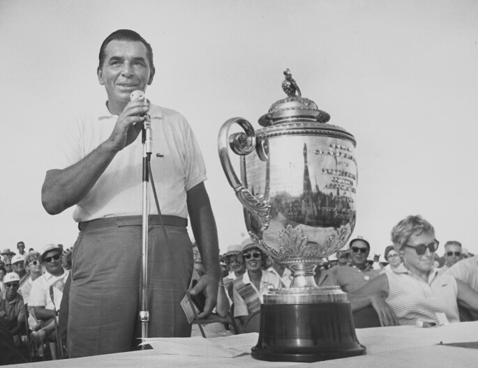 Julius Boros poses for a photo at the PGA Championship in 1968. 