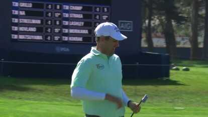 Brendon Todd sinks his birdie putt on 4