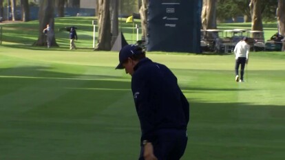 Phil Mickelson has a nice approach on 12