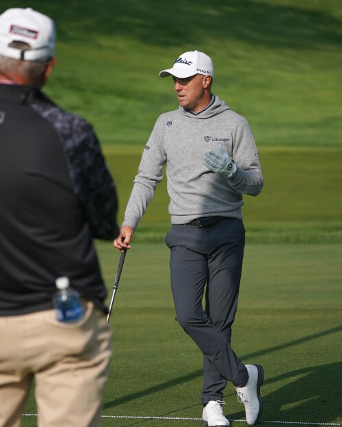 Justin Thomas on Driving Range at Oak Hill