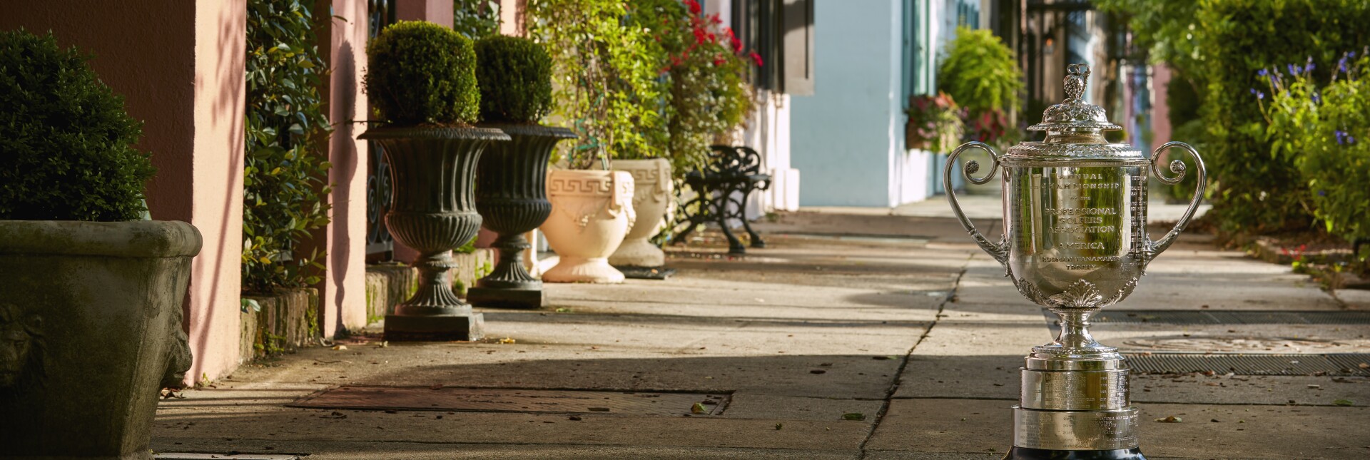 The Wanamaker Trophy on the streets of Charleston, South Carolina