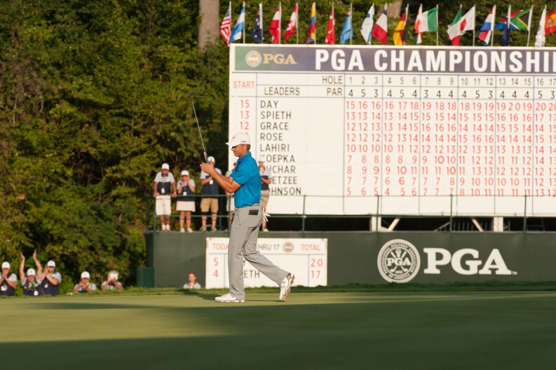 Jordan Spieth during the Final Round at the 97th PGA Championship at Whistling Straits 