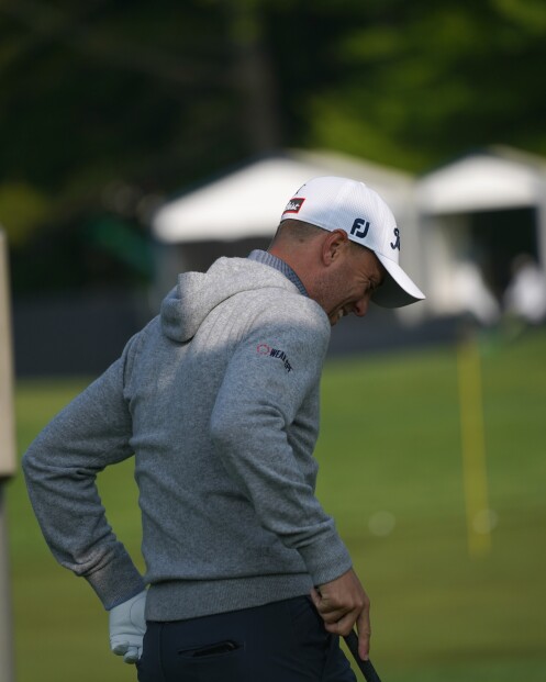 Justin Thomas on Driving Range at Oak Hill