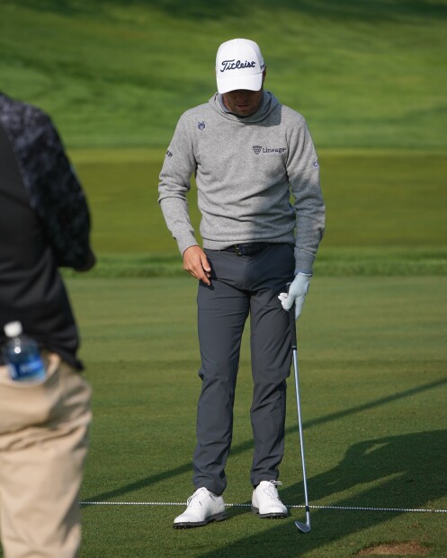 Justin Thomas on Driving Range at Oak Hill